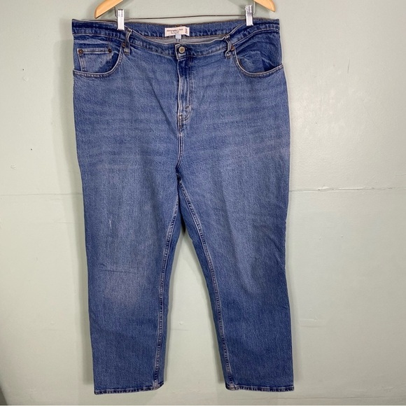 Abercrombie & Fitch The 90s Straight Ultra High Rise Curve Love Blue 34 18 Short - Picture 1 of 5